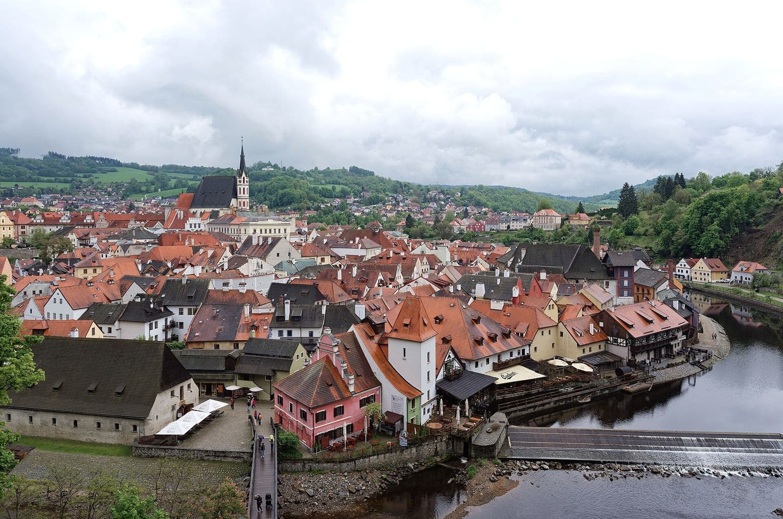 Pohled na Český Krumlov z hradu